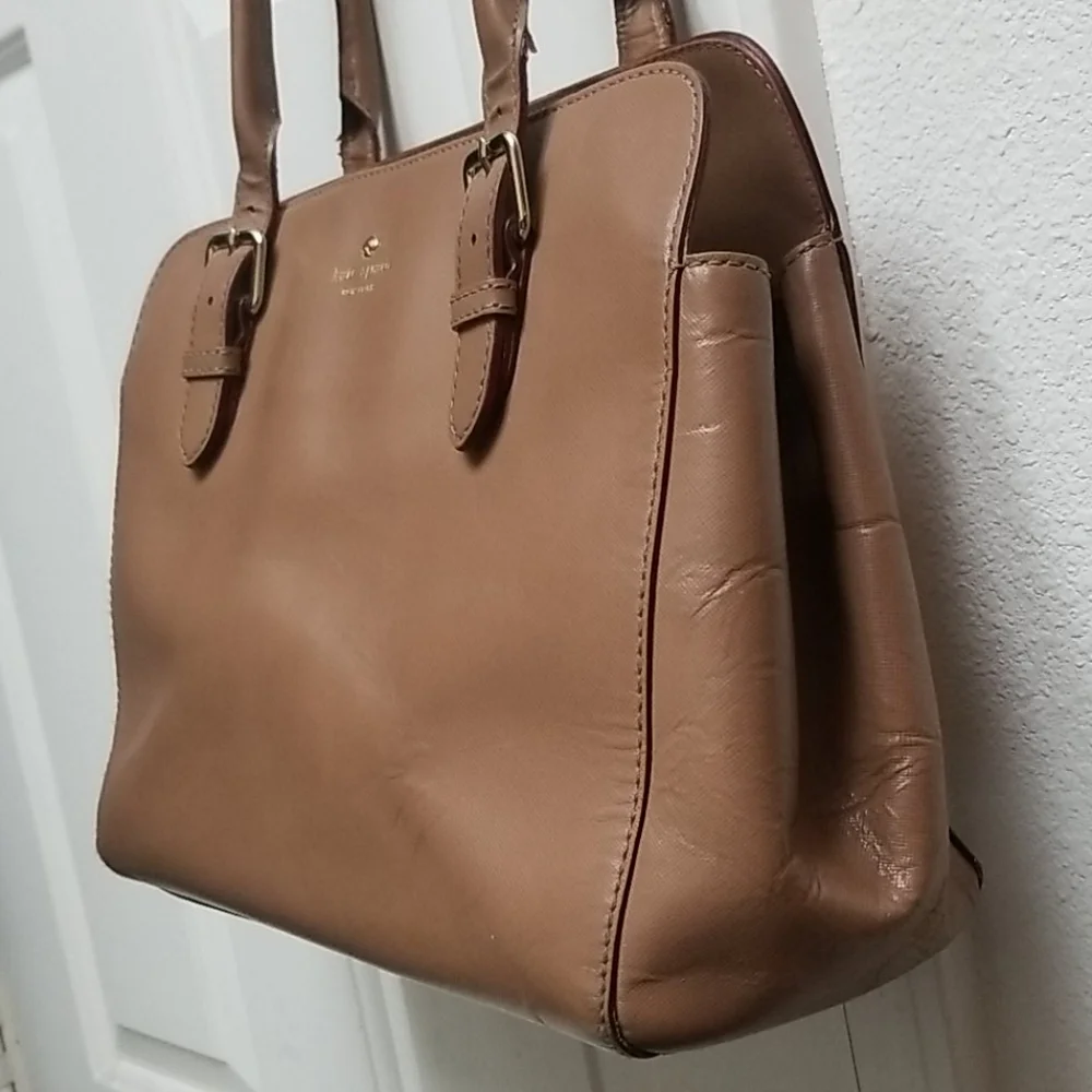 KATE SPADE large leather carryall tote bag satchel